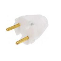 Вилка электрическая 16А/220В белая, прямая СИБИН