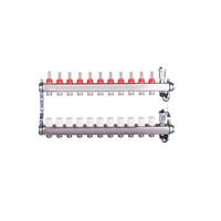 Коллект. группа нерж. 1"х11 вых. евроконус 3/4" расходом.; сливн. кран; авт. воздухоотв.