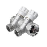 Коллектор с регул. вентилями 3/4"х2 вых. 3/4" нар. под «ЕВРОКОНУС»