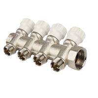 Коллектор с регул. вентилями 3/4"х4 вых. 3/4" нар. под «ЕВРОКОНУС»