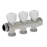 Коллектор с регул. вентилями 3/4"х3 вых. 3/4" нар. под &laquo;ЕВРОКОНУС&raquo;