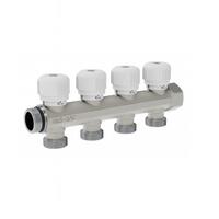 Коллектор с регул. вентилями 3/4"х4 вых. 3/4" нар. под &laquo;ЕВРОКОНУС&raquo;