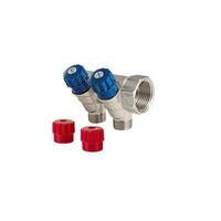 Коллектор с регулирующими вентилями 1"/2 вых. 1/2" нар.