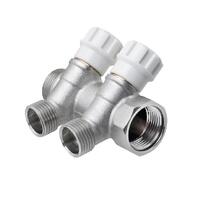 Коллектор с регул. вентилями 1"х2 вых. 3/4" нар. под «ЕВРОКОНУС»