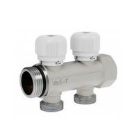 Коллектор с регул. вентилями 1"х2 вых. 3/4" нар. под &laquo;ЕВРОКОНУС&raquo;