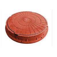 Люк полимер-песчаный круглый 1,5т красный 750/640 Армавир