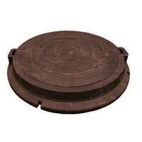 Люк полимер-песчаный круглый 1,5т коричневый 750/640