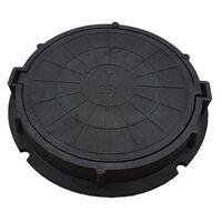 Люк полимер-песчаный круглый 25 т черный