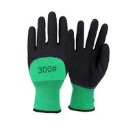 Перчатки нейлоновые САЛАТОВЫЕ/ЧЕРНЫЕ (вспен.полиуретан)