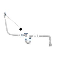 Сифон для ванны 1 1/2" х 40 (вып.с нерж. реш.,с пробкой и цеп.),с г.т.40х32/40/50