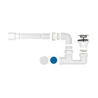 Сифон для душевого поддона регулируемый плоский 1 1/2" х 40 (вып.с нерж. реш.),с г.т. 40х32/40/50