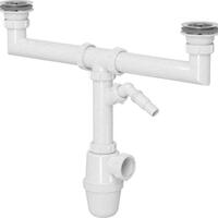 Сифон для кухни 1 1/2"х40 двойной с отводом с/м