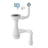 Сифон для кухни универс. (кругл. и прямоуг. пер.), пл. вин  3 1/2  с г/т 1 1/2" 40/50 Aquanova