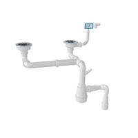 Сифон д/к двойной разноур. 3 1/2 с г/т 1 1/2 40/50, прямоугольный перелив