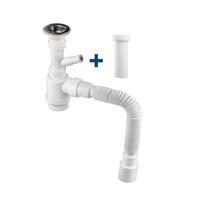 Сифон для умывальника 1 1/4"х40 (вып.с нерж.реш.,с/без отв.для стир.маш.) с г.т. 40х32/40/50