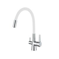 Смеситель для питьевой воды с гибким изливом (кухня-фильтр)Белый/хром латунь HB76858-8