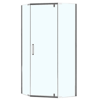 Душевое ограждение 100x100x195cm CS-22107B-100 прозрачное закаленное стекло 8 мм,Easy clean, профиль