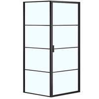 Душевое ограждение AZ-NAG1221 RICHMOND 900*900*1950, БЕЗ ПОДДОНА стекло прозр. 6 мм профиль ЧЕРНЫЙ