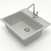 Мойка REDO кухонная кварцевая 570*505*200  (светло-серый) REDO