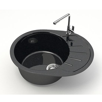 Мойка REDO кухонная кварцевая 575*440*215  (черный) REDO