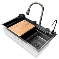 Мойка BLACK сифон/каландр/мойка стакана/дозатор/смеситель/кре пл 500*600*220