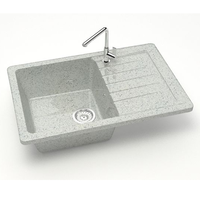 Мойка REDO кухонная кварцевая 740*490*210  (светло-серый) REDO