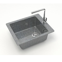 Мойка REDO кухонная кварцевая 500*425*195  (темно-серый) REDO