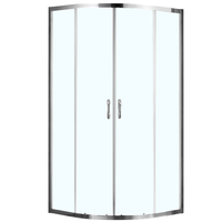 Душевое ограждение AZ-ND2142 MILTON 900*900*2000, БЕЗ ПОДДОНА, полукругл., стекло 6 мм, профиль сере