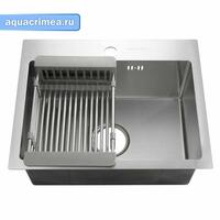 Мойка врезная 40х50см; толщ 3,0х0,8мм; гл 200мм; сифон+корзина (40503) FABIA PROFI