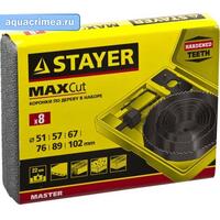 Набор кольцевых коронок по дереву 51-102мм, STAYER Maxcut 6шт