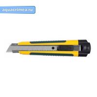 Нож с сегментированным лезвием, KRAFTOOL 09199, двухкомп корпус, автостоп, отсек для хранения запасн