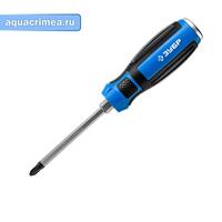 Отвертка ударная, сквозной Cr-V стержень, PH2 x 100 мм,ЗУБР Профессионал, "УДАРНИК"