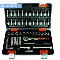 Набор инструментов, 1/4" , CrV, пластиковый кейс 57 предм