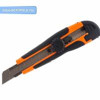 Нож с выдвижным лезвием 18 мм, двухкомпонентный корпус, винтовой фиксатор