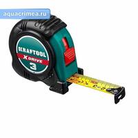 Рулетка KRAFTOOL X-Drive 5м / 19мм с ударостойким обрезиненным корпусом