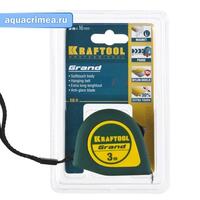 Рулетка с ударостойким корпусом (ABS) и противоскользящим покрытием, KRAFTOOL GRAND 3м / 16мм