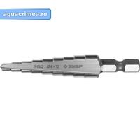 Сверло ступенчатое, сталь Р4М2, 4-12мм, 9 ступеней