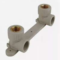 Колено настенное с планкой 20 x 1/2" СЕРОЕ PPR