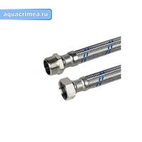 Подводка гибкая для смесителя 40 см (2 шт) стальная гайка AQUALINE