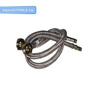 Подводка гибкая для смесителя 120 см (2 шт) стальная гайка AQUALINE