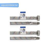 Подводка гибкая для смесителя 80 см (2 шт) латунная гайка AQUALINE
