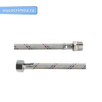 Подводка гибкая для смесителя 100 см (2 шт) стальная гайка AQUALINE