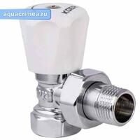 Кран радиаторный угловой верх. 1/2 (хром)