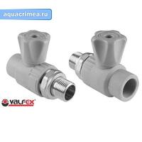 Кран шаровый для радиатора прямой 20х1/2 (60/10) (Valfex) СЕРЫЙ