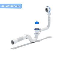 Е155 Сифон для ванны с переливом1 1/2"х40 с гибкой трубой 40х50