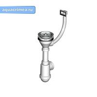 A447 Сифон для мойки с нержавеющей решёткой d115 и гофропереливом d50/40