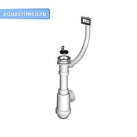 A444 Сифон для мойки с нержавеющей решёткой d70 и гофропереливом  d50/40