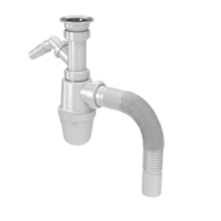 Сифон для кухни 1 1/2"х40 с отводом с/м с г/т 40х40/50