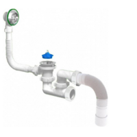 Сифон для ванны 1 1/2"х40 регулируемый с выпуском и переливом с г/т 40х40/50