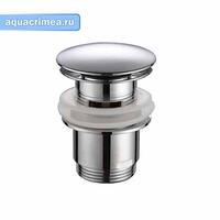 Выпуск для сифона click-clack цельномет. пробка 66мм с  переливом F60 (хром)